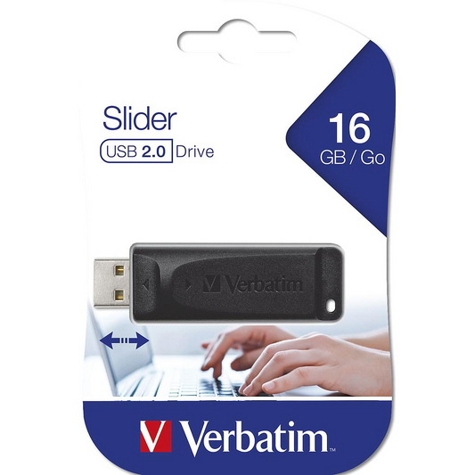 Memória Externa USB-A Verbatim PenDrive Slider, 16Gb