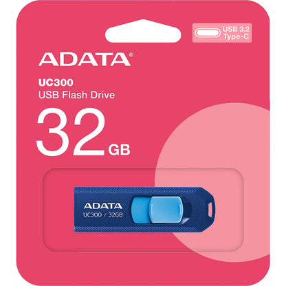 Memória externa USB-C Adata UC300, 32 Gb ACHO-UC300-32G-RNB 