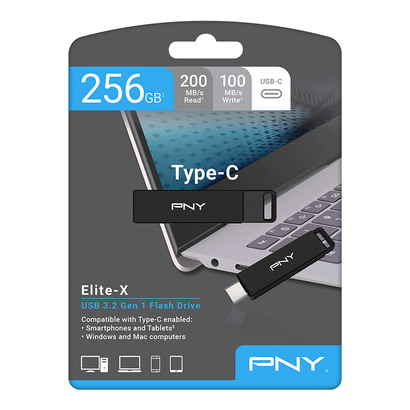 Memória Externa USB-C PNY Elite X, 64Gb P-FDI64GELTXC-GE