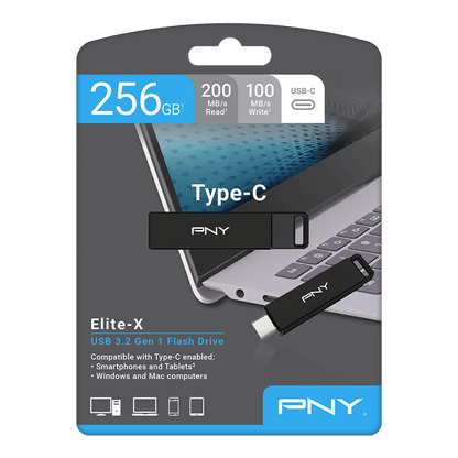 Memória Externa USB-C PNY Elite X, 64Gb P-FDI64GELTXC-GE