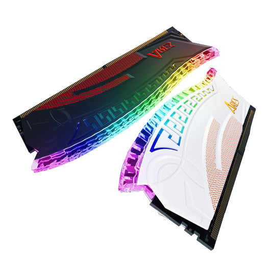 Memória RAM Dato Ares Armor, DDR4, RGB, 2 x 8GB, 3600Mhz, CL18, Branca AMRGB8GX216G36W