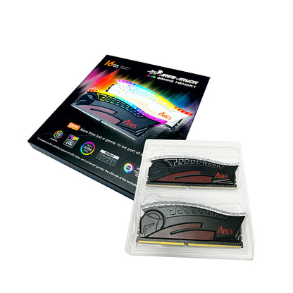 Memória RAM Dato Ares Armor, DDR4, RGB, 2 x 8GB, 3600Mhz, CL18, Preta AMRGB8GX216G36K