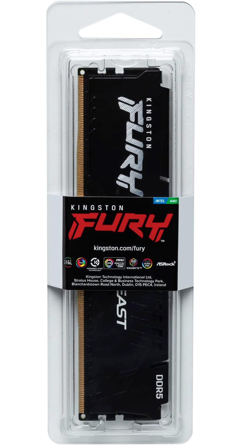 Memória RAM Kingston Fury Beast, DDR5, 8GB, 5600Mhz, Recondicionada KF556C40BB-8