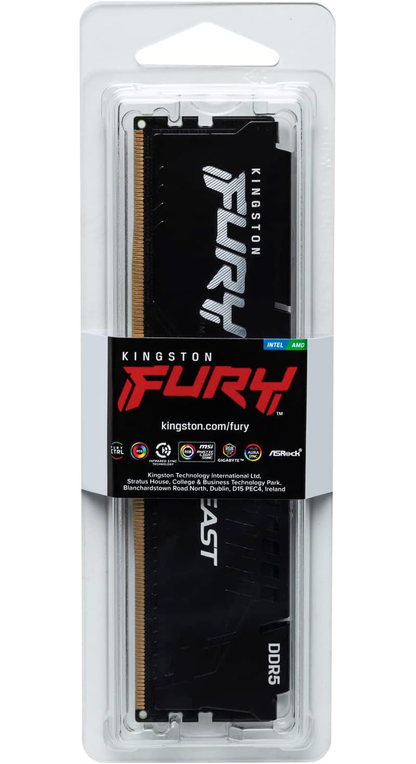 Memória RAM Kingston Fury Beast, DDR5, 8GB, 5600Mhz, Recondicionada KF556C40BB-8
