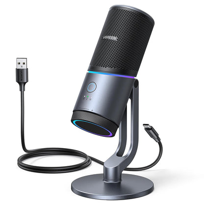 Microfone Cardioide UGREEN CM769 (35629), RGB, USB-A, 2m, Preto