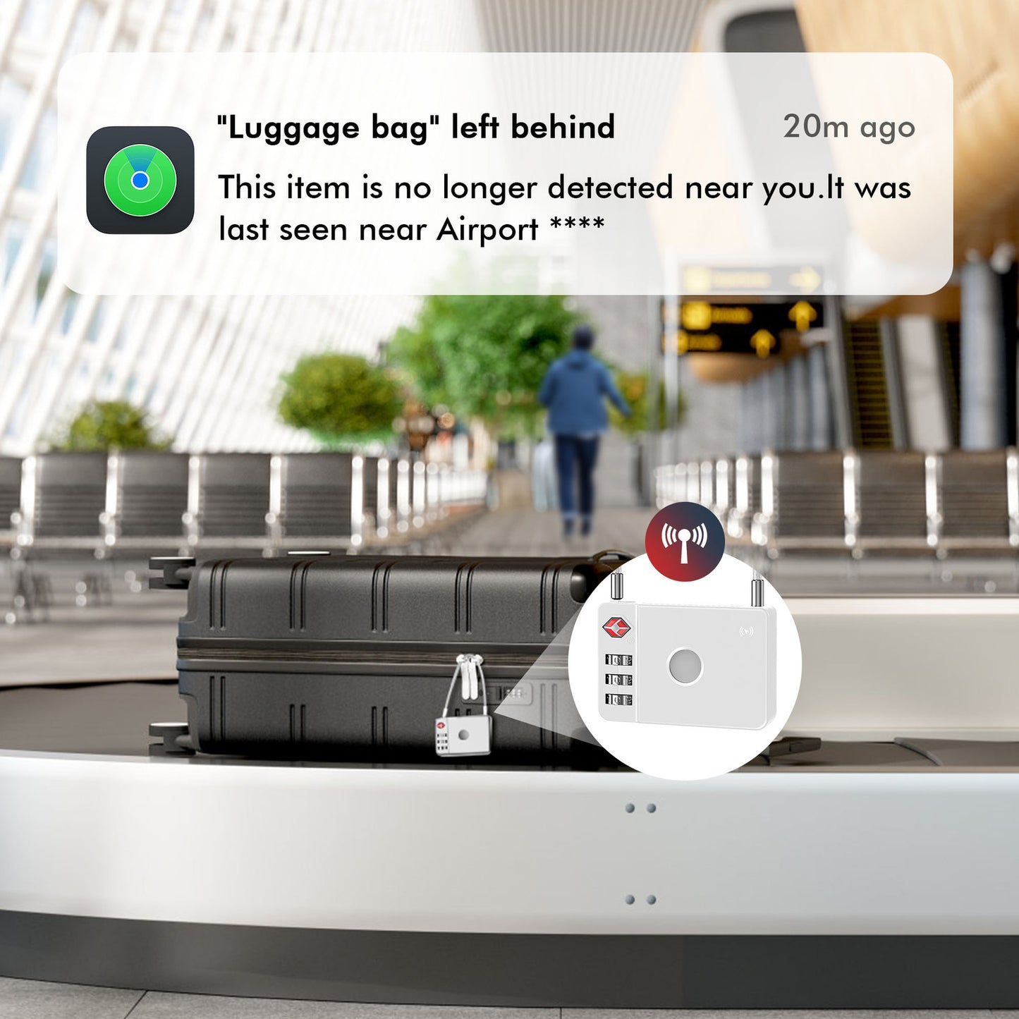 MiLi SmartTag MiLock Luggage para iOS Series, Branco HD-P16-L