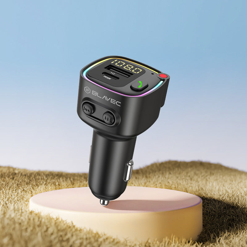 Modulador FM Bluetooth Blavec Flash TR-02, 1 x USB-A - 1 x USB-C