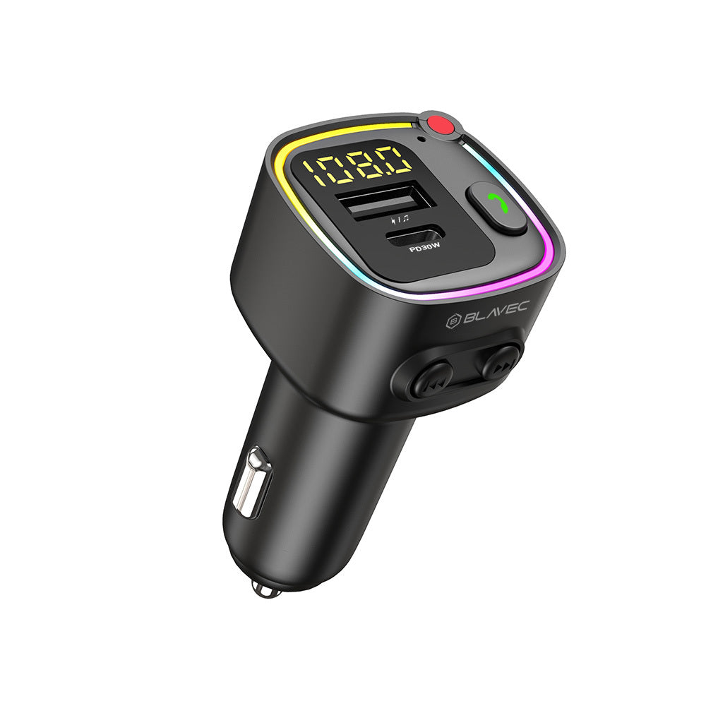 Modulador FM Bluetooth Blavec Flash TR-02, 1 x USB-A - 1 x USB-C