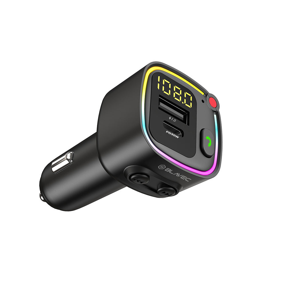 Modulador FM Bluetooth Blavec Flash TR-02, 1 x USB-A - 1 x USB-C