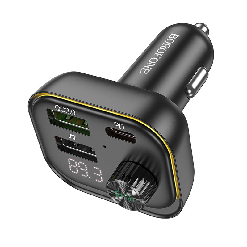 Modulador FM Bluetooth Borofone BC54, 2 x USB-A - 1 x USB-C 