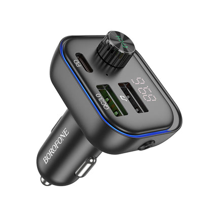 Modulador FM Bluetooth Borofone BC54, 2 x USB-A - 1 x USB-C 