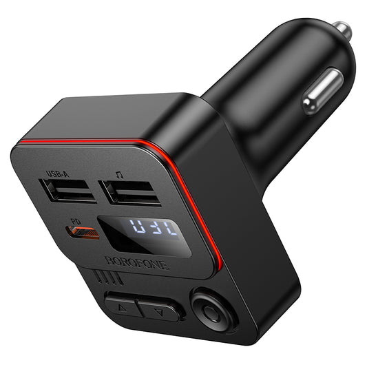 Modulador FM Bluetooth Borofone BC60 Hero, 2 x USB-A - 1 x USB-C