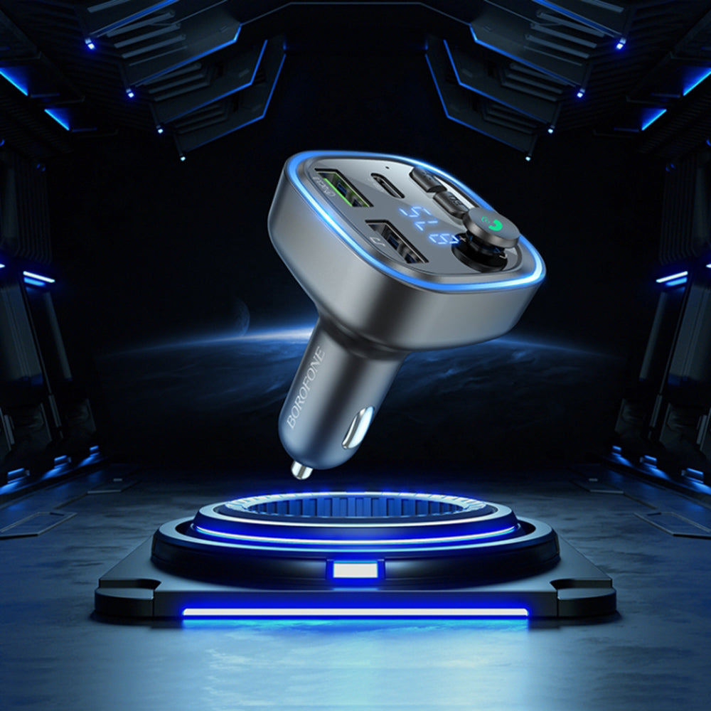 Modulador FM Bluetooth Borofone BC48, 2 x USB-A - 1 x USB-C