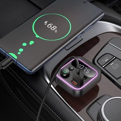 Modulador FM Bluetooth HOCO E85, 2 x USB-A - 1 x USB-C