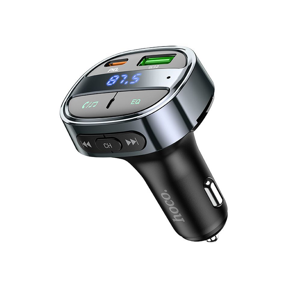 Modulador FM Bluetooth HOCO E70, 1 x USB-A - 1 x USB-C - microSD