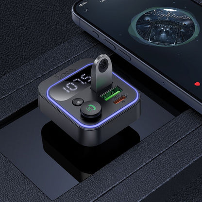 Modulador FM Bluetooth HOCO E85, 2 x USB-A - 1 x USB-C