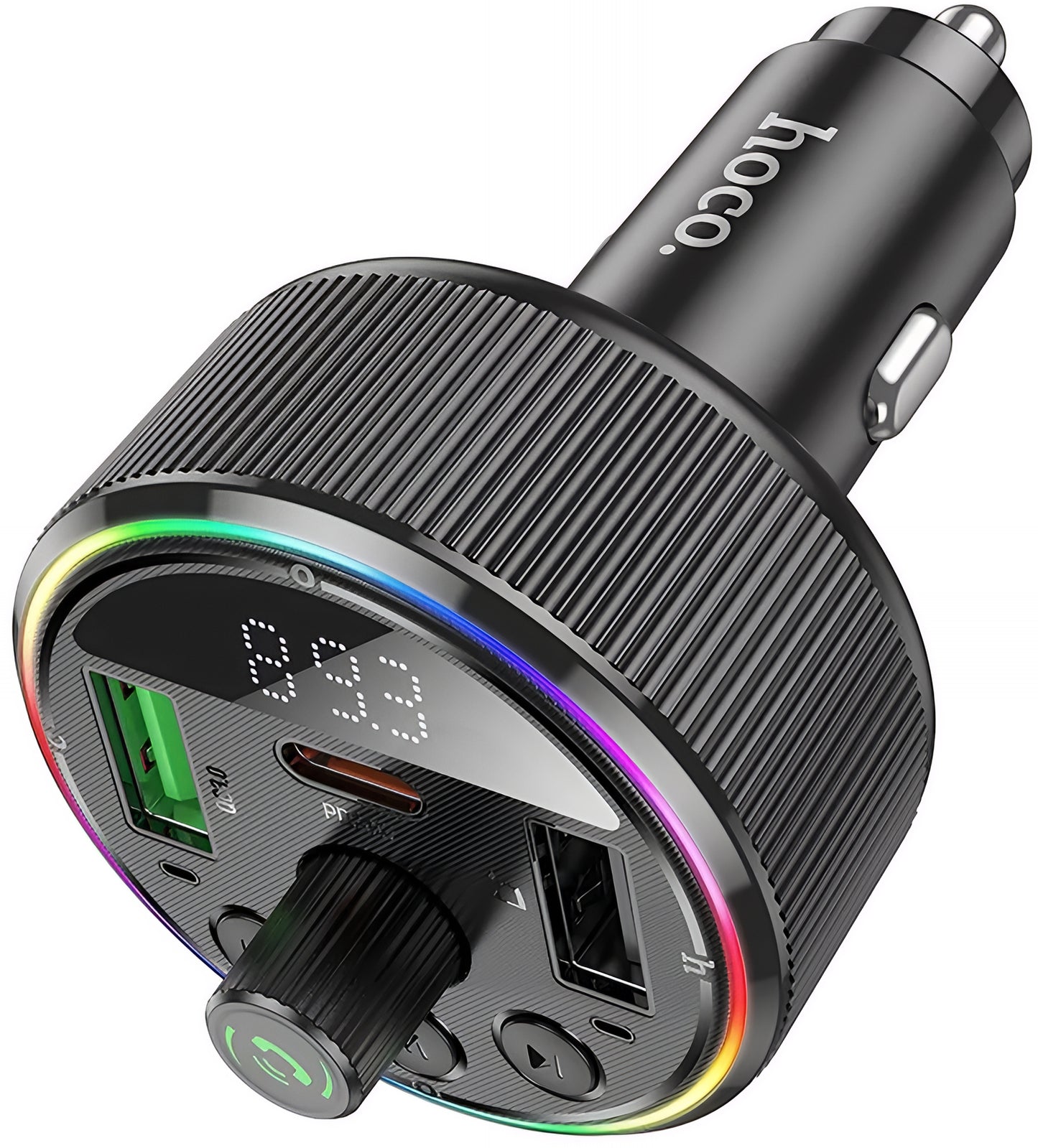 Modulador FM Bluetooth HOCO E82, 2 x USB-A - 1 x USB-C