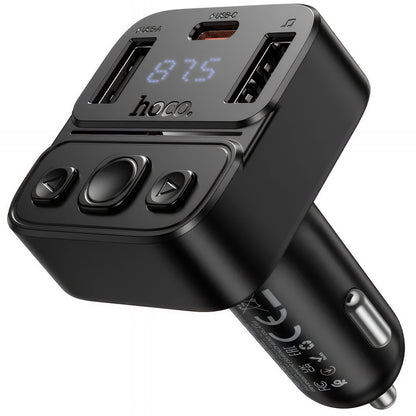 Modulador FM Bluetooth HOCO E87, 2 x USB-A - 1 x USB-C