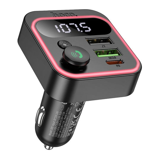 Modulador FM Bluetooth HOCO E85, 2 x USB-A - 1 x USB-C