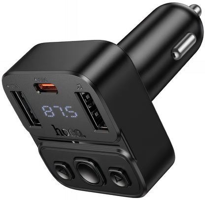 Modulador FM Bluetooth HOCO E87, 2 x USB-A - 1 x USB-C