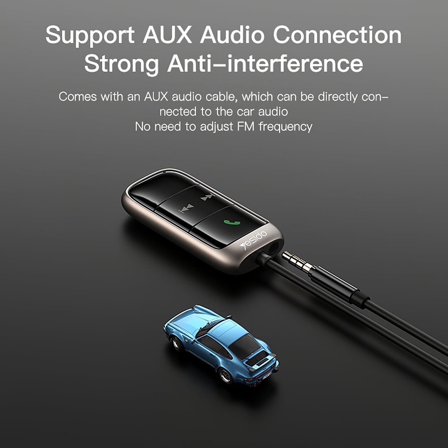 Modulador FM Bluetooth Yesido YAU32, 1 x 3.5mm - 1 x microSD