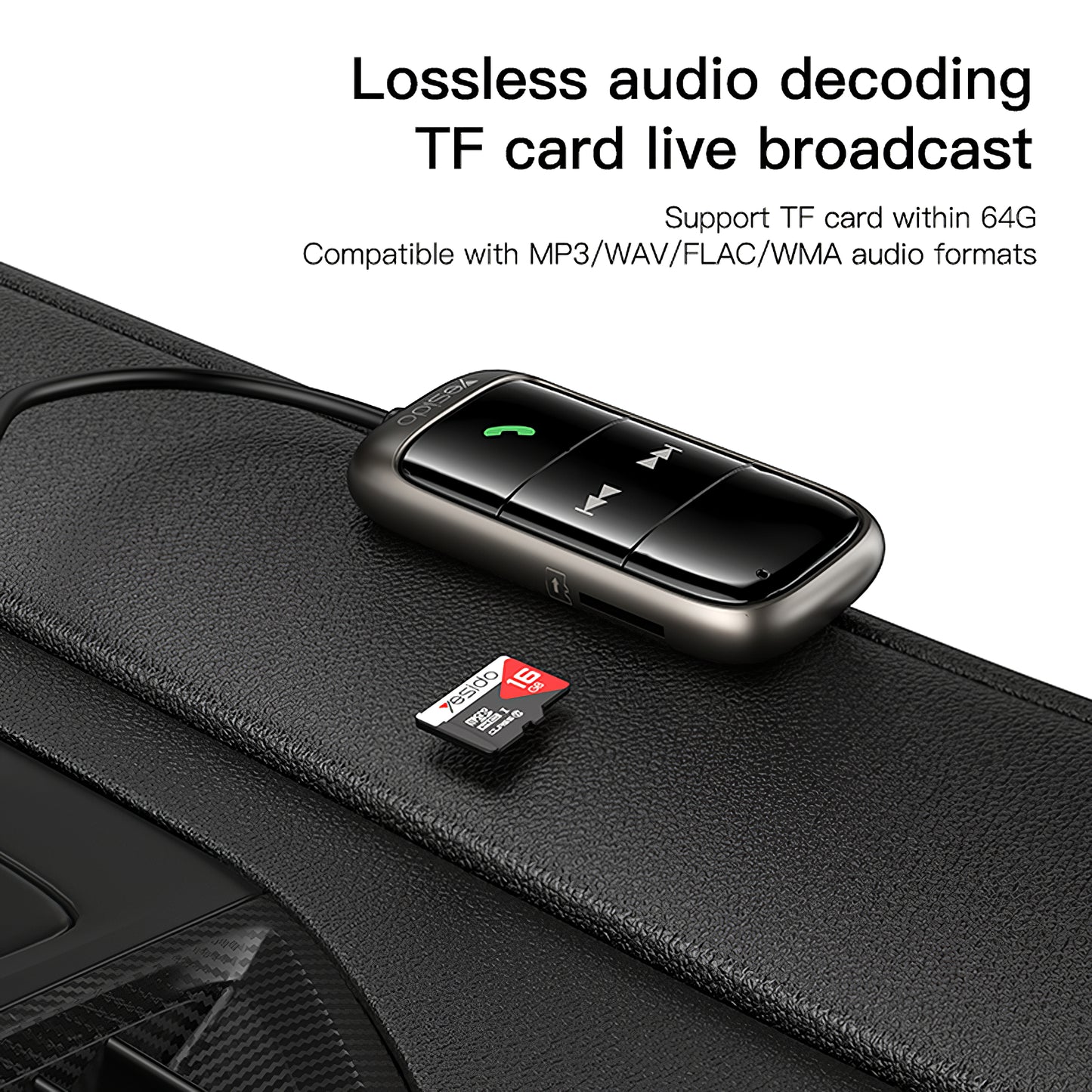 Modulador FM Bluetooth Yesido YAU32, 1 x 3.5mm - 1 x microSD