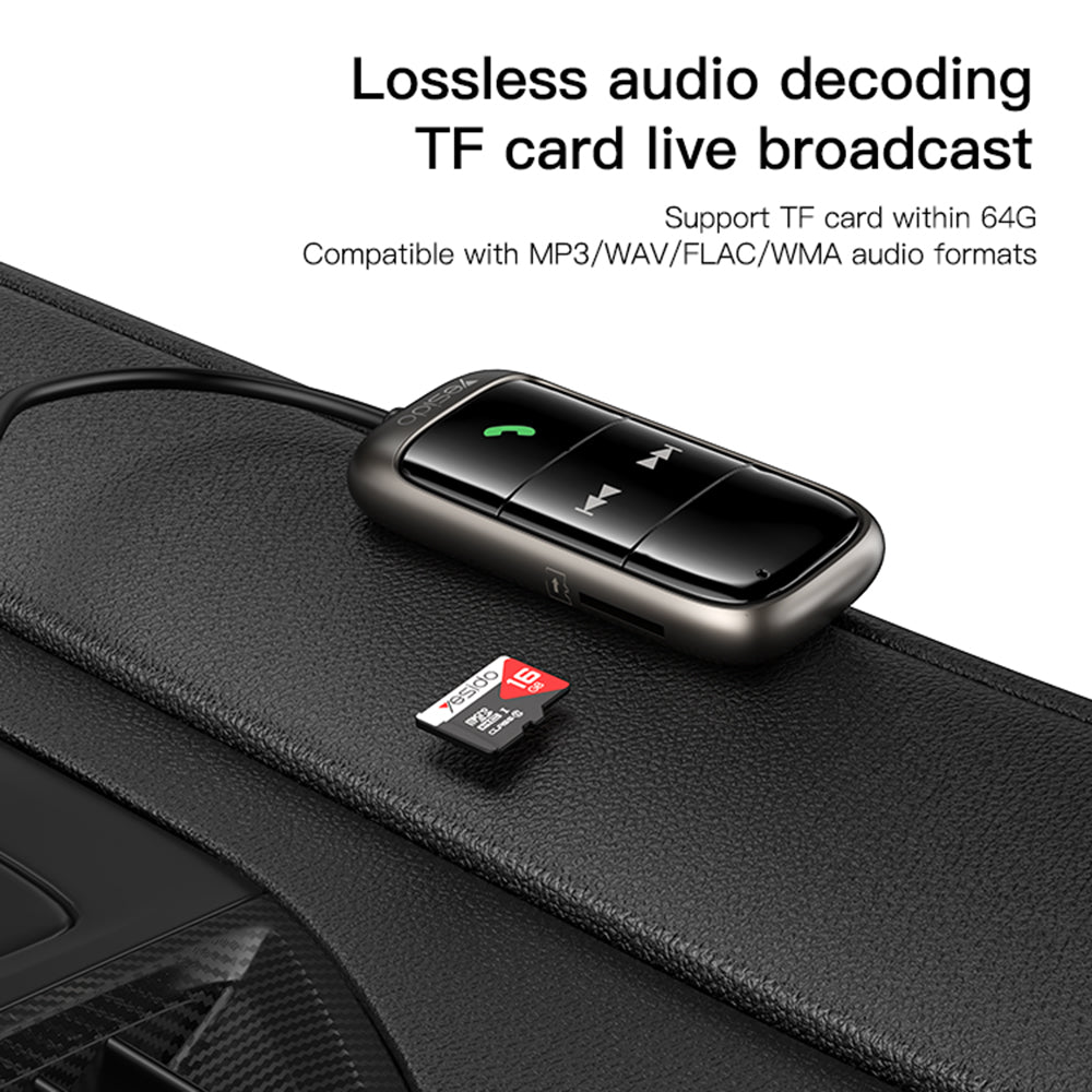 Modulador FM Bluetooth Yesido YAU32, 1 x 3.5mm - 1 x microSD