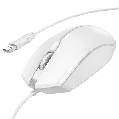 Rato Gaming Com Fio USB HOCO GM37, RGB, 2400DPI, Branco