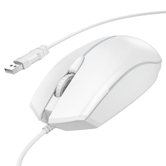 Rato Gaming Com Fio USB HOCO GM37, RGB, 2400DPI, Branco