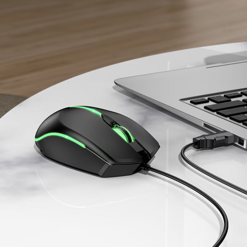 Rato Gaming Com Fio USB HOCO GM37, RGB, 2400DPI, Preto