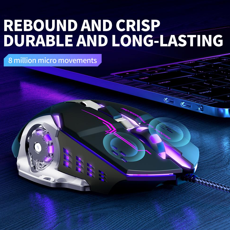 Rato Gaming Com Fio USB XO Design M10, RGB, 3200DPI, Preto
