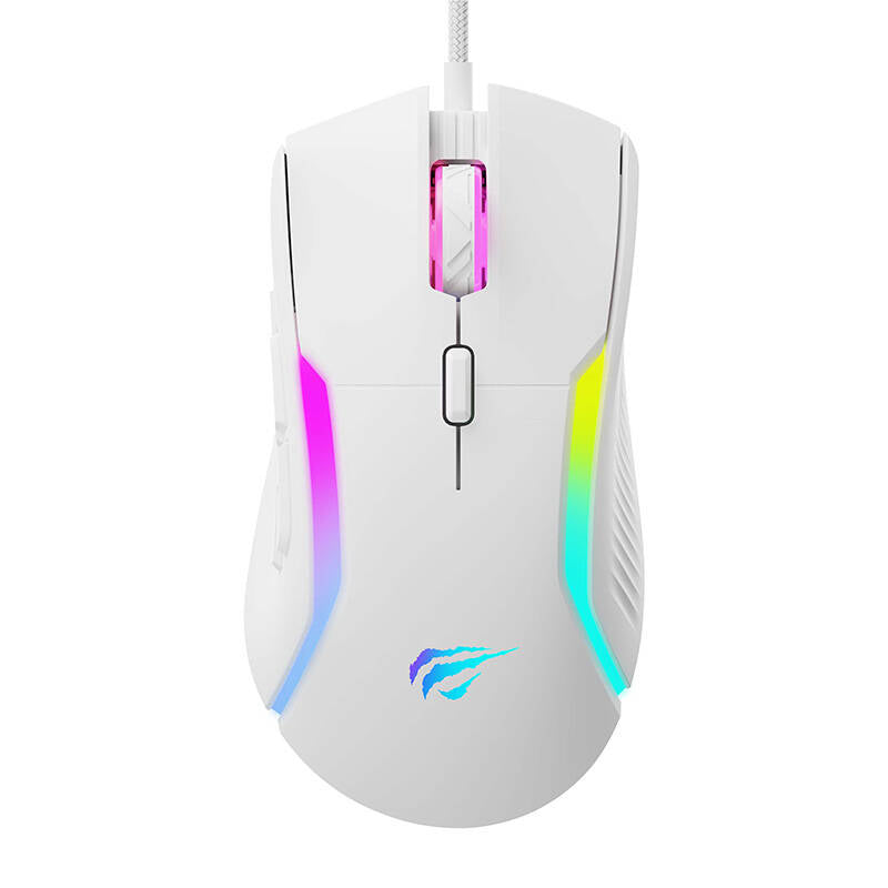 Mouse Gaming Wired USB HAVIT MS1033, RGB, 800DPI - 8000DPI, Branco
