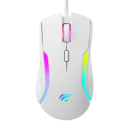Mouse Gaming Wired USB HAVIT MS1033, RGB, 800DPI - 8000DPI, Branco