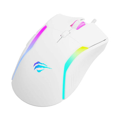Mouse Gaming Wired USB HAVIT MS1033, RGB, 800DPI - 8000DPI, Branco