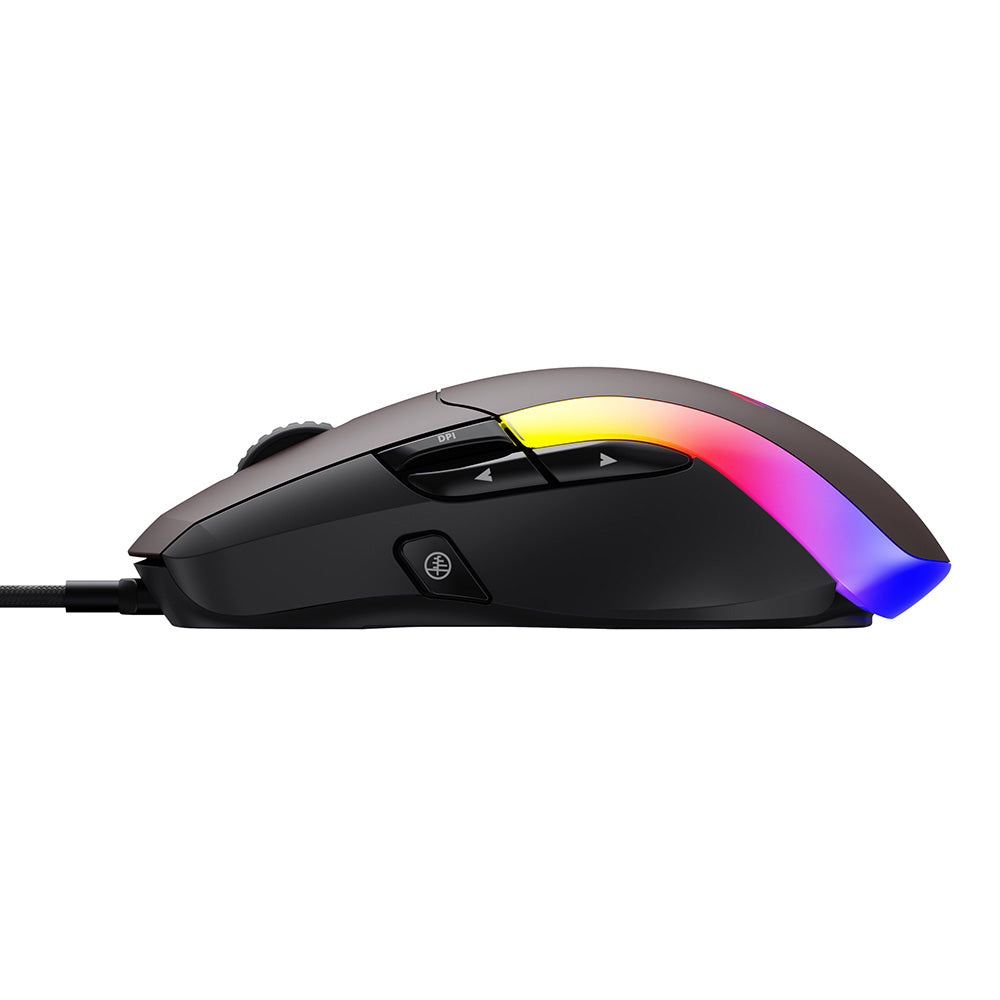 Mouse Gaming com Fio USB HAVIT MS959S, RGB, 1200DPI - 8000DPI, 1.6m, Preto Ocre