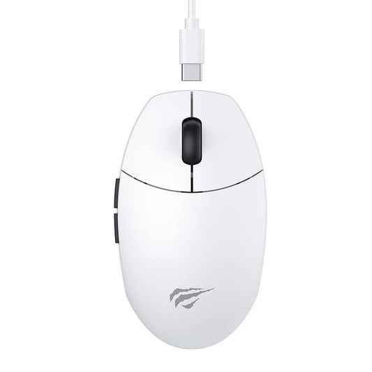Mouse Gaming Wireless HAVIT MS1039W, 800DPI - 7400DPI, Wi-Fi / Com fios, Branco
