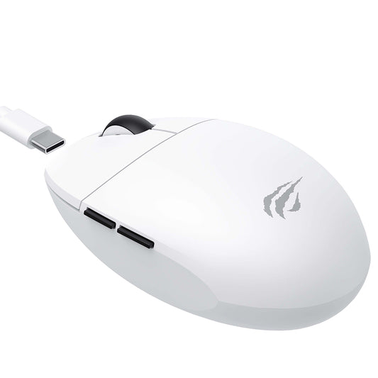 Mouse Gaming Wireless HAVIT MS1039W, 800DPI - 7400DPI, Wi-Fi / Com fios, Branco