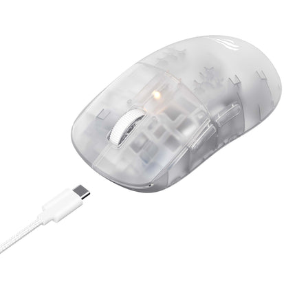 Mouse Gaming Wireless HAVIT MS970WB Pro, 800DPI - 12000DPI, BT / Wi-Fi / Com fio, Branco Transparente