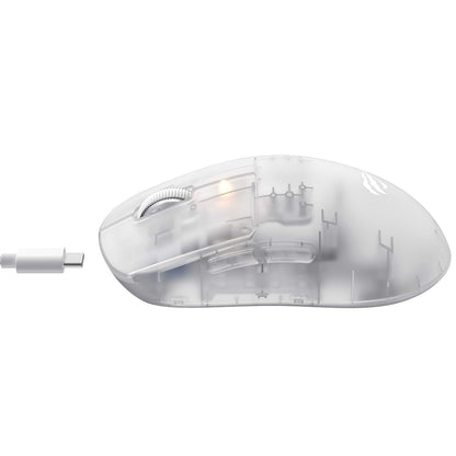 Mouse Gaming Wireless HAVIT MS970WB Pro, 800DPI - 12000DPI, BT / Wi-Fi / Com fio, Branco Transparente