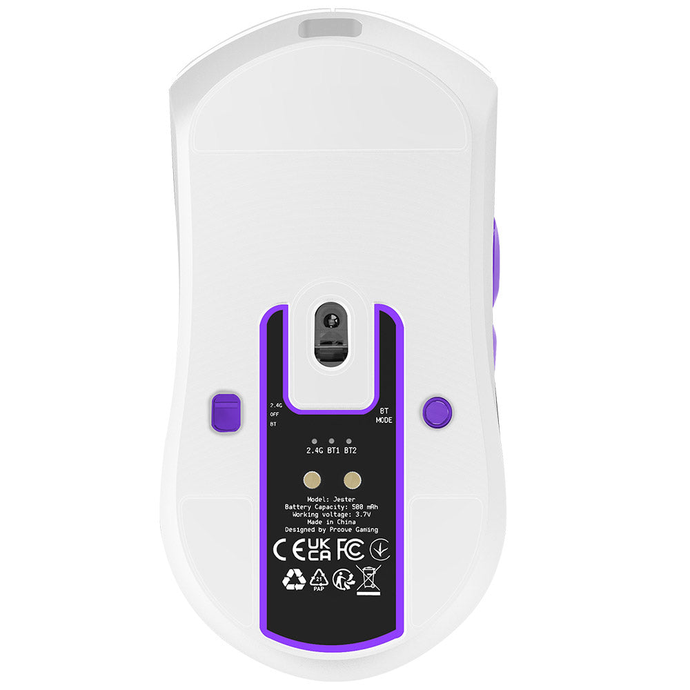 Mouse Gaming Wireless Proove Jester, 800DPI - 26000DPI, Display OLED, Branco WMJS00022002