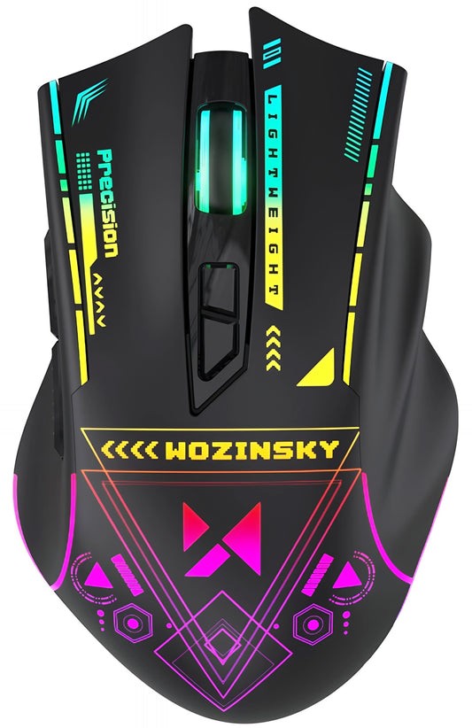 Rato Gaming Wireless WZK WMGB-3200, 3200DPI, RGB, Preto