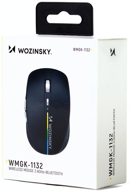 Rato Gaming Sem Fios WZK WMGK-1132, 1600DPI, RGB, BT / Wi-Fi, Preto