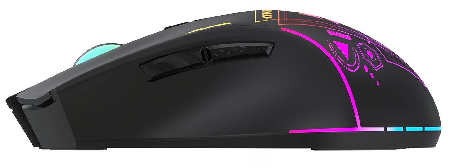Rato Gaming Wireless WZK WMGB-3200, 3200DPI, RGB, Preto
