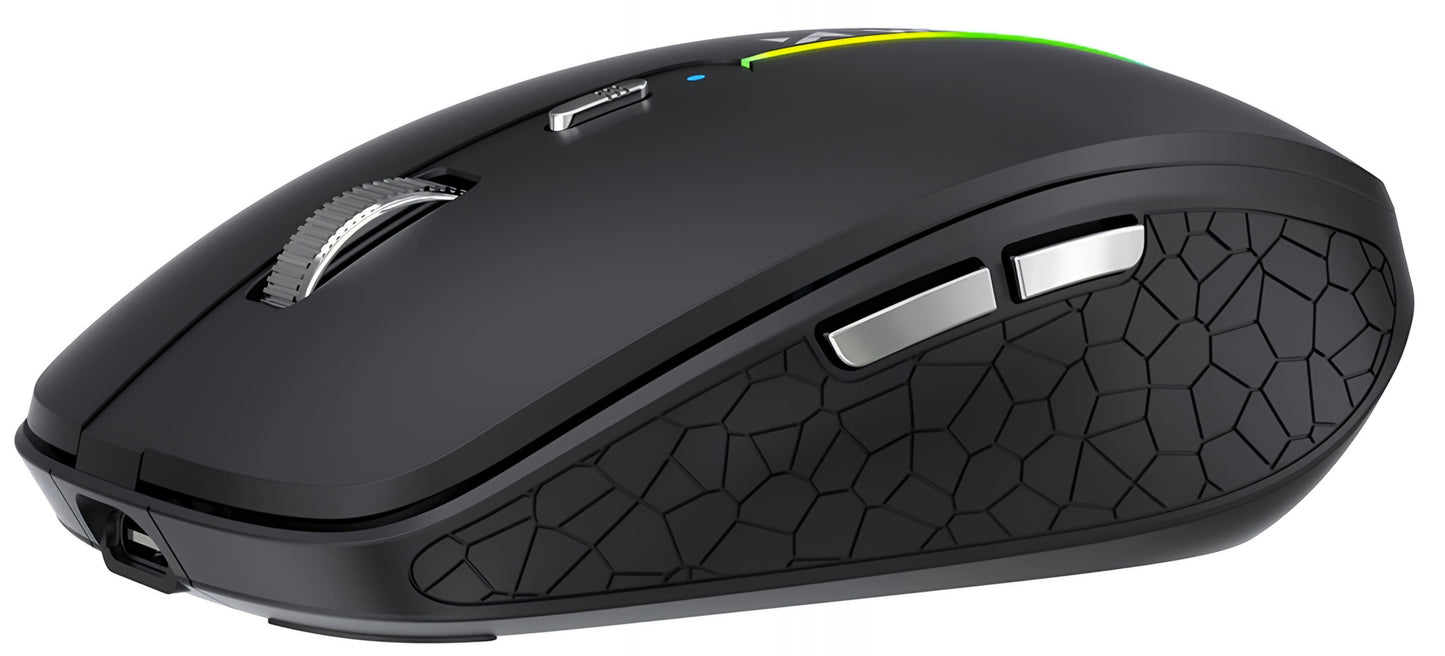 Rato Gaming Sem Fios WZK WMGK-1132, 1600DPI, RGB, BT / Wi-Fi, Preto