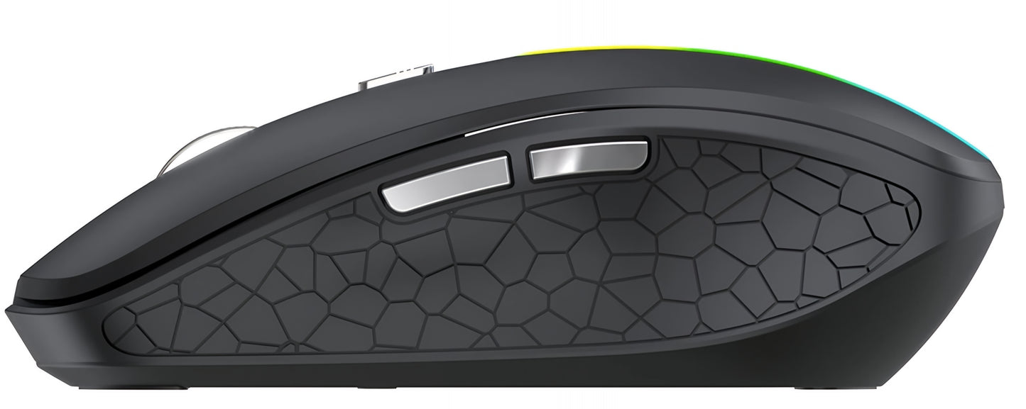 Rato Gaming Sem Fios WZK WMGK-1132, 1600DPI, RGB, BT / Wi-Fi, Preto