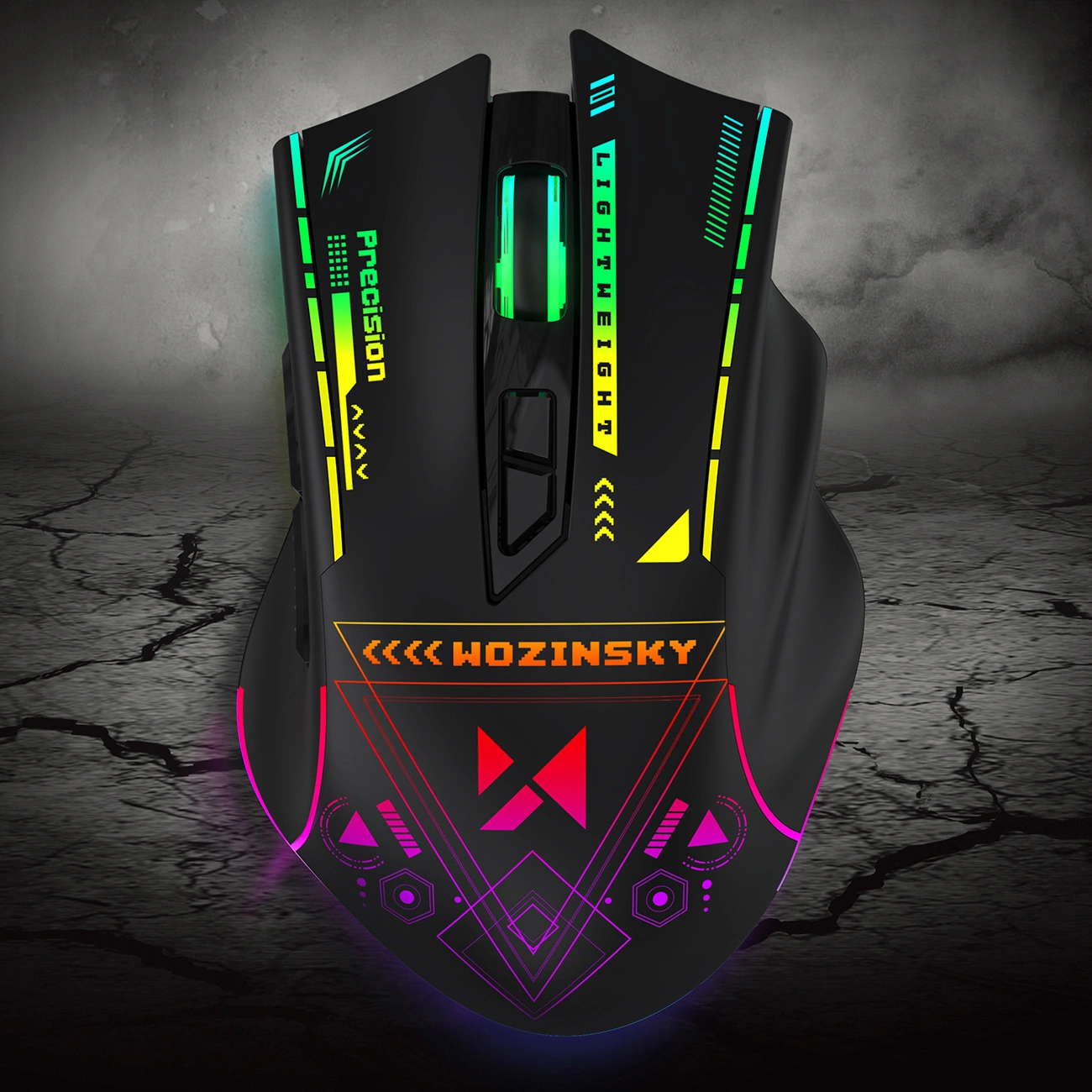 Rato Gaming Wireless WZK WMGB-3200, 3200DPI, RGB, Preto