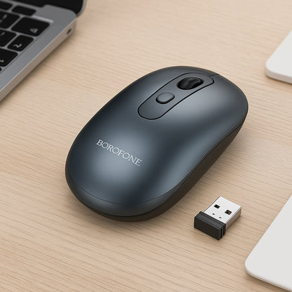 Mouse Wireless Borofone BG13 Winner, 1600DPI, Cinzento