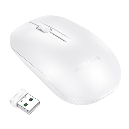 Mouse Wireless Borofone BG14 Planet, 1000DPI, BT / Wi-Fi, Branco