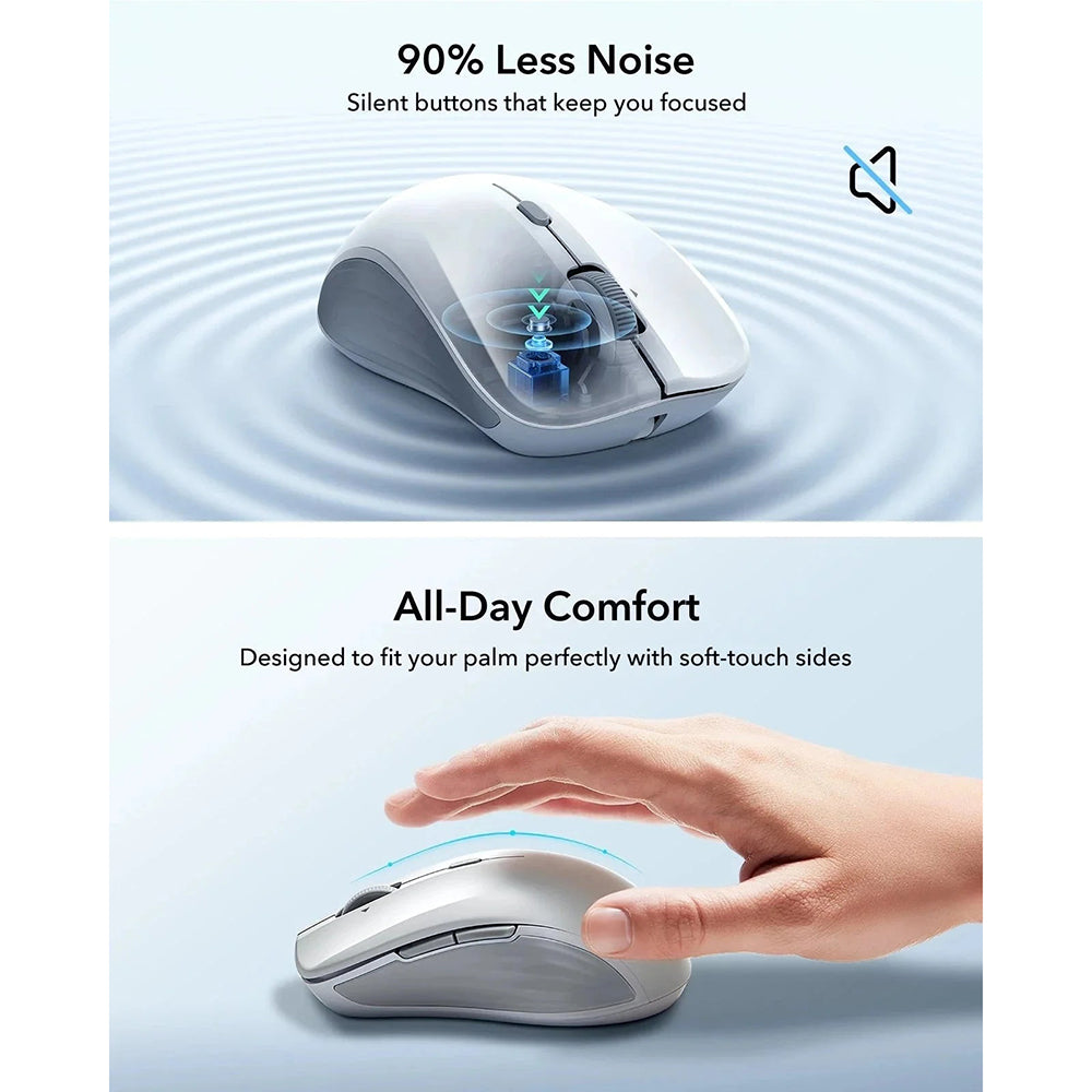 Wireless Mouse ESR MagMouse, 800DPI - 4800DPI, BT / Wi-Fi, Gray