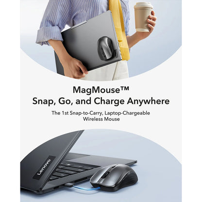 Mouse Wireless ESR MagMouse, 800DPI - 4800DPI, Preto